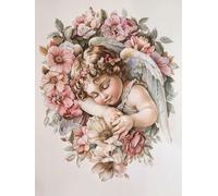RKFLGEW 14CT Kit Mezzo Punto Ricamo Ragazza Angelo Modelli Punto Croce Fai Da Te Kit Artigianato Ricamo Set Ricamo Per La Decorazione Della Casa 50x70cm