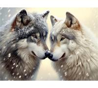 RKFLGEW 14CT Kit Punto Croce Animali Per Adulti Kit Ricamo Lupo E Fiori Per Principianti Kit Punto Croce Fai Da Te Per Adulti 60x80cm