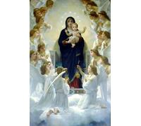 RKFLGEW 14CT Punto Croce Kit Da Ricamare 《Madonna E Angeli》 Set Punto Croce Pittura A Olio Fantasy Kit Contati Ad Ago Kit Da Ricamo Arti E Mestieri Per La Decorazione Domestica 50x70cm
