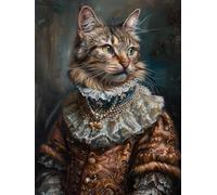 RKFLGEW 14CT Quadri Punto Croce Kit Punto Croce Nobile Testa Di Gatto Fantasy Per Principianti O Adulti，Kit Punto Croce Facile Da Contare Fai-Da-Te 30x40CM