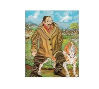 RKGHDCX Dipinti famosi Stampa su tela Riproduzioni Di Quadri Su Tela ''Autoritratto con cane' Poster e stampe animale Immagini di per la decorazione 50x65cm20 x25 Senza cornice