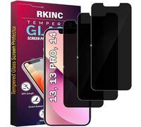 RKINC Vetro Temperato Privacy per iPhone 16E, 13, 13 Pro, 14, [3 Pezzi] Pellicola Protettiva salvaschermo, Angolo di privacy migliorato, Durezza 9H, senza bolle