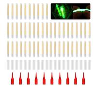 RKJRTK 50 bastoncini di luce per pesca notturna, fluorescenza verde, ad alta luminosità, per la maggior parte dei tipi di galleggiante, accessorio leggero