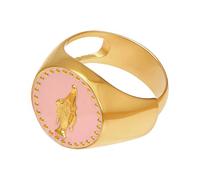 RKJRTK Anelli Smaltati Nero, A Base In Acciaio Inox E Tecniche A Goccia D'olio, Ritratti Religiosi, Accessori Gioielli Per Donne, come descritto