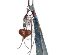 RKJRTK Ciondolo per borsa unisex in, cuore a forma farfalla, | Gioielli in con cordoncino intrecciato, dettagli a forma cuore con farfalla bohémien da regalare e