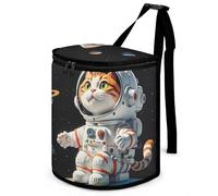 RKJVB Pattumiera per auto per uomo a prova di fuoriuscite Borsa della spazzatura per auto Interessante Astronauta Cat Car Hanging Cestino della spazzatura per le donne Tasche per Automobile Camion