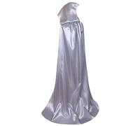 RKK Costumi Cosplay Di Halloween, Maglione Lungo Con Cappuccio For Adulti E Bambini, Nero, Vampiro, Morte, Mago, Strega, Abito Da Diavolo(Silver,130cm)