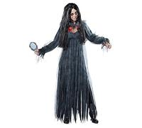 RKK Halloween Cosplay Costume Women Zombie Witch Devil Vampire Horror Spooky Ghost Sexy Black Long Dress Party Cosplay(Ghost Bride,S)