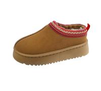 RKK Pantofole Fuzzy Con Plateau Da Donna Mini Stivali Stivali Da Neve Caldi Invernali For Donna Stivaletti Corti Scivoli In Peluche Scarpe Da Donna(Brown,5)
