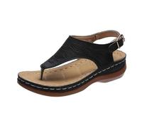 RKK Sandali Da Donna Sandali Estivi Ortopedici Scarpe Piatte Sandali Aperti Da Donna Sandali Da Spiaggia Traspiranti For Donna Scarpe Taglie Forti Leggere Moda(Black,42)