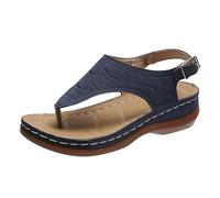 RKK Sandali Da Donna Sandali Estivi Ortopedici Scarpe Piatte Sandali Aperti Da Donna Sandali Da Spiaggia Traspiranti For Donna Scarpe Taglie Forti Leggere Moda(Dark blue,39)