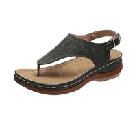 RKK Sandali Da Donna Sandali Estivi Ortopedici Scarpe Piatte Sandali Aperti Da Donna Sandali Da Spiaggia Traspiranti For Donna Scarpe Taglie Forti Leggere Moda(Dark green,37)