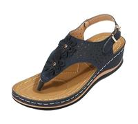 RKK Sandali Ortopedici Da Donna Ciabatte Con Clip Sandali Con Zeppa A Fiori Sandali Ortopedici Correttori For Alluce Valgo For L'estate Walking Beache Slides(Dark blue,43)