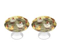 Rkklvbns A Brood of Chickens - Confezione da 2 pomelli moderni per cassetti e cassettiere, rotondi, per cucina, camera da letto, cassetti del bagno