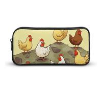 Rkklvbns A Brood of Chickens - Grande astuccio portatile con cerniera, organizer per cancelleria, semplice da riporre, per ufficio, università, uso adulto