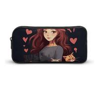 Rkklvbns A Girl Who Loves Cats - Astuccio portamatite portatile con cerniera, organizer per cancelleria, semplice da riporre, per ufficio, università, uso adulto