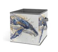 Rkklvbns A Picture of A Whale, cestino portaoggetti pieghevole con manici, grande organizer per vestiti in tessuto per organizzare libri, coperte, giocattoli