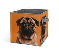 Rkklvbns A Pug Storage Bins, cestino portaoggetti pieghevole con manici, grande organizer per vestiti in tessuto per organizzare libri, coperte, giocattoli