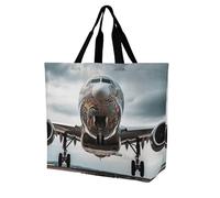 Rkklvbns Airplane Art - Borsa a tracolla da donna, borsa per la spesa, portatile, leggera, resistente, per lavoro, viaggi, stile casual