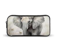 Rkklvbns Animali carino elefante grande astuccio portamatite portatile con cerniera cancelleria organizzatore semplice archiviazione estetica cancelleria per ufficio college uso adulto