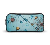 Rkklvbns Astrazione Biologia Chimica Grande Astuccio Portamatite Portatile con Cerniera Cancelleria Organizer Semplice Stoccaggio Estetica Cancelleria per Ufficio College Uso Adulto