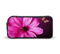 Rkklvbns Astuccio grande con fiore colorato, astuccio portatile con cerniera, organizer per cancelleria, semplice da riporre, per ufficio, università, uso adulto