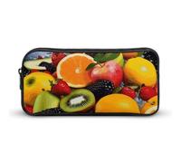 Rkklvbns Astuccio grande con frutta colorata astuccio portatile con cerniera organizer per cancelleria semplice archiviazione cancelleria estetica per ufficio college uso adulto