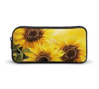 Rkklvbns Astuccio grande con girasoli gialli, astuccio portatile con cerniera, organizer per cancelleria, semplice da riporre, per ufficio, università, uso adulto