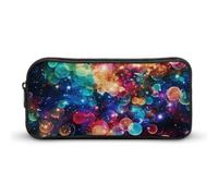 Rkklvbns Astuccio grande con stelle arcobaleno colorate, astuccio portatile con cerniera, organizer per cancelleria, semplice archiviazione, cancelleria estetica per ufficio, università, uso adulto