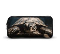 Rkklvbns Astuccio grande con tartaruga animale, astuccio portatile con cerniera, organizer per cancelleria, semplice da riporre, per ufficio, università, uso adulto