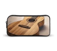 Rkklvbns Astuccio grande in legno per chitarra, portatile, con cerniera, organizer per cancelleria, semplice da riporre, per ufficio, università, uso adulto