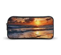 Rkklvbns Beach Sunrise - Astuccio portamatite portatile con cerniera, organizer per cancelleria, semplice da riporre, per ufficio, università, uso adulto