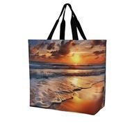 Rkklvbns Beach Sunrise - Borsa a tracolla da donna, borsa per la spesa, portatile, leggera, resistente, per lavoro, viaggi, stile casual