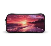 Rkklvbns Beach Sunset Grande Astuccio Portamatite Portatile con Cerniera Cancelleria Organizer Semplice Stoccaggio Estetica Cancelleria per Ufficio College Uso Adulto