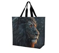 Rkklvbns Bella borsa a tracolla da donna con immagini di leone, borsa per la spesa portatile, leggera e resistente, per lavoro, viaggi, borsa casual