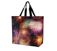 Rkklvbns Bella borsa da donna con stampa fuochi d'artificio borsa a tracolla per la spesa borsa portatile leggera durevole per lavoro e viaggi casual