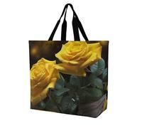Rkklvbns Bella Rose gialle Donne Tote Bag Spalla Grocerie Borse Portatile Borsa di Stoccaggio Leggero Durevole per Lavoro Viaggi Casual Bag