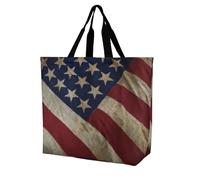 Rkklvbns Borsa a tracolla da donna, con bandiera americana, borsa per la spesa, portatile, leggera, resistente, per lavoro, viaggi, borsa casual