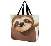 Rkklvbns Borsa a tracolla da donna con bradipo, borsa per la spesa, portatile, leggera, resistente, per lavoro, viaggi, borsa casual