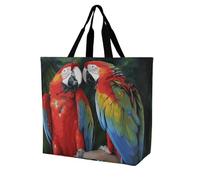 Rkklvbns Borsa a tracolla da donna con due pappagalli colorati, borsa per la spesa portatile, leggera e resistente, per lavoro, viaggi, borsa casual