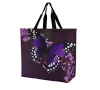 Rkklvbns Borsa a tracolla da donna con farfalla viola prugna borsa per la spesa borsa portatile leggera durevole per lavoro viaggio borsa casual