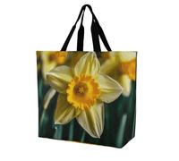 Rkklvbns Borsa a tracolla da donna, con fiori di narciso, borsa per la spesa, portatile, leggera, resistente, per lavoro, viaggi, borsa casual