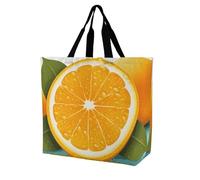 Rkklvbns Borsa a tracolla da donna con frutta arancione fresca, borsa per la spesa, portatile, leggera, resistente, per lavoro, viaggi, casual