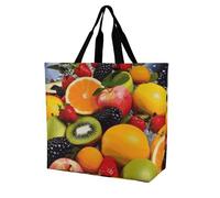 Rkklvbns Borsa a tracolla da donna con frutta colorata, borsa per la spesa, portatile, leggera, resistente, per lavoro, viaggi, borsa casual