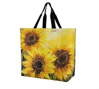 Rkklvbns Borsa a tracolla da donna con girasoli gialli, borsa per la spesa, portatile, leggera, resistente, per lavoro, viaggi, borsa casual
