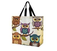 Rkklvbns Borsa a tracolla da donna, con gufi, uccelli, borsa per la spesa, portatile, leggera, resistente, per lavoro, viaggi, casual