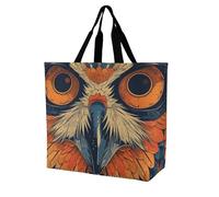 Rkklvbns Borsa a tracolla da donna con gufo di colore retrò, borsa per la spesa, portatile, leggera, resistente, per lavoro, viaggi, casual