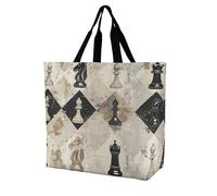 Rkklvbns Borsa a tracolla da donna con motivo a scacchi, borsa per la spesa, portatile, leggera, resistente, per lavoro, viaggi, stile casual