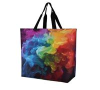 Rkklvbns Borsa a tracolla da donna, con motivo arcobaleno fumo, portatile, leggera, resistente, per lavoro, viaggi, stile casual