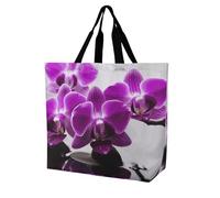 Rkklvbns Borsa a tracolla da donna con orchidea farfalla viola, borsa per la spesa, portatile, leggera, resistente, per lavoro, viaggi, casual